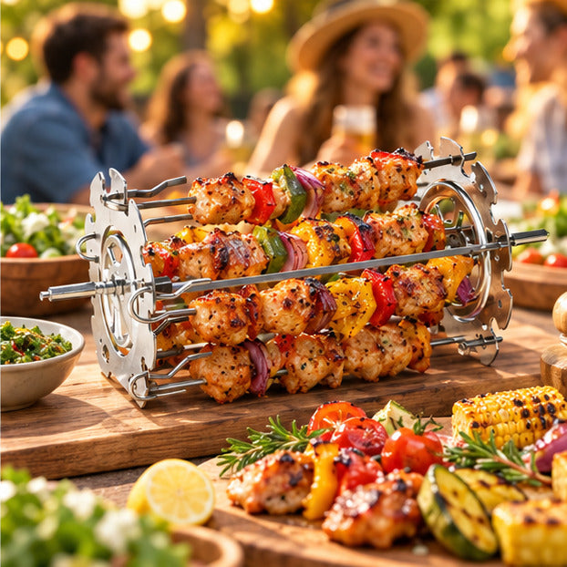 Heartvise Kebab Kit served at an outdoor garden party