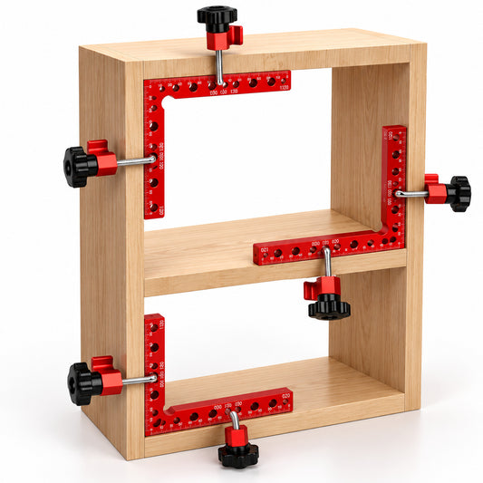 Heartvise Clamping Squares Set holding a shelf unit square during glue-up